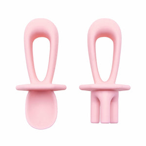 Tiny Twinkle - Silicone Training Utensils - Rose-Panda Kids and Baby