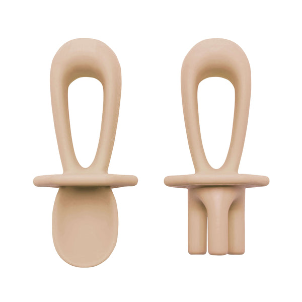Tiny Twinkle - Silicone Training Utensils - Sand-Panda Kids and Baby