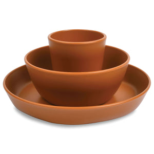 Tiny Twinkle - Tableware 3 Pack Box Set - Cup, Bowl and Plate Set - Cinnamon-Panda Kids and Baby