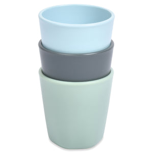 Tiny Twinkle - Tableware 3 Pack Cup Set - Sage, Charcoal, IceBlue-Panda Kids and Baby