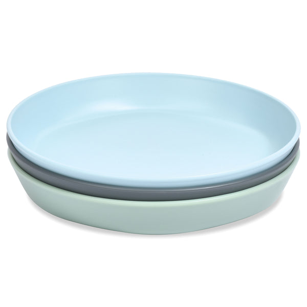 Tiny Twinkle - Tableware 3 Pack Plate Set - Sage, Charcoal, Ice Blue-Panda Kids and Baby