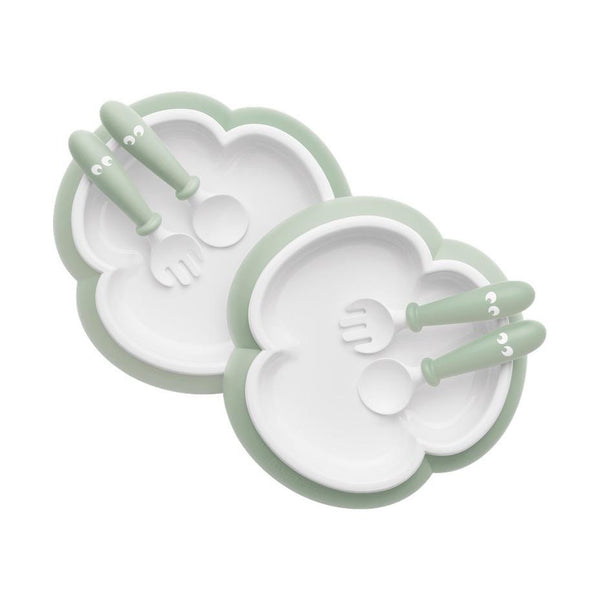 BabyBjörn - Baby Plate, Spoon & Fork – Two Sets - Made in Sweden-Panda Kids and Baby