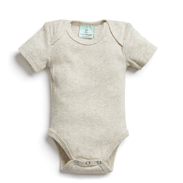 ergoPouch Bodywear -Short Sleeve Bodysuit Grey Marle-Panda Kids and Baby